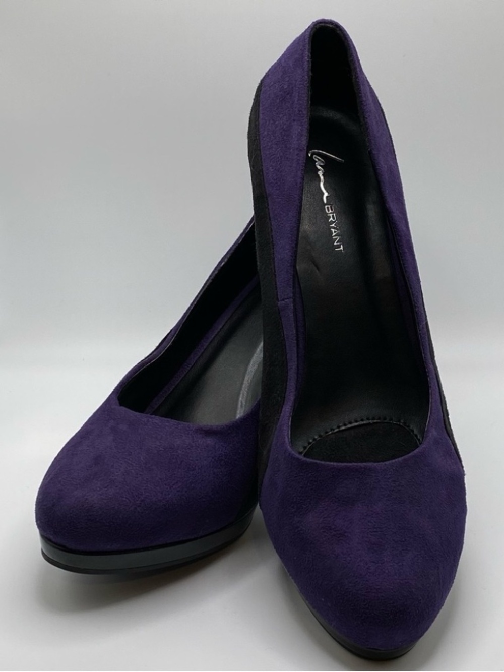 Purple and Black Suede Heel Pump Size 10W, New